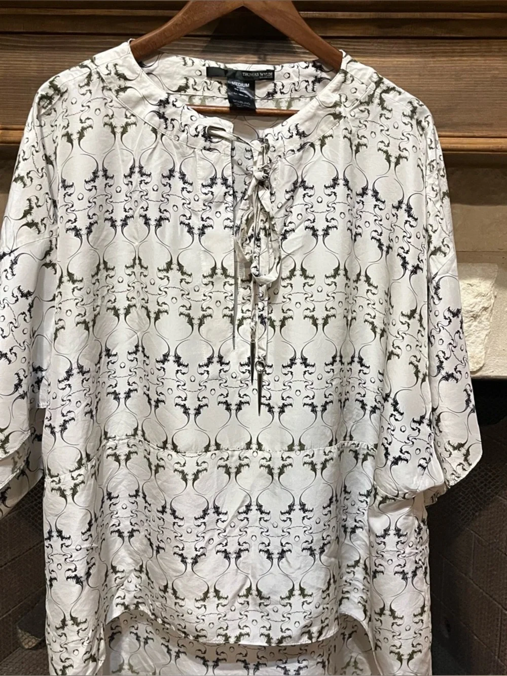 Thomas Wylde Luxury Silk Tunic Blouse Skull Celtic Cross Size M - Picture 12 of 13